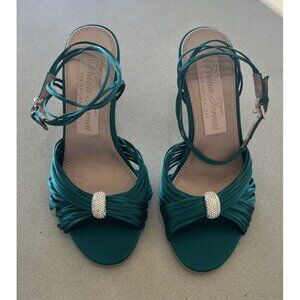 Naturalizer Pnina Tornai Womens High Heels Green Emerald Open Toe Pumps 6 Cariad